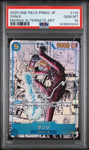 MANGA ALT ART SANJI One Piece 2025 PRB02 THE BEST VOL.2 Japanese OP06-119 PSA 10