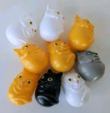 Lot Of 9 Plastic Retro Cat Egg Stuffers Candy Halloween Trick Or Treat  *Empty*