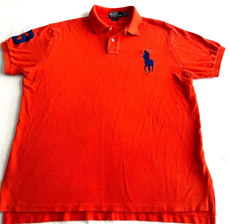 🔥POLO by RALPH LAUREN BIG PONY NO.3 CUSTOM FIT MEN'S SHIRT RED COTTON MESH XL