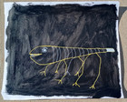 Original 14 by 17-inch Abstract Mixed Media Vicious Critter Unsigned — photo 1