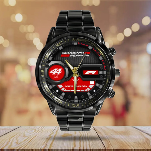 Ferr..a..ri x Lewis Hamilton Black Stainless Steel Watch
