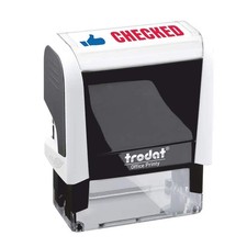 Trodat Stamp 4912 Office Printy with English Text CHECKED   Self Inking, Red and