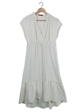 ZARA Volantkleid Damen Kleid Gr. DE 36 weiß Casual-Look