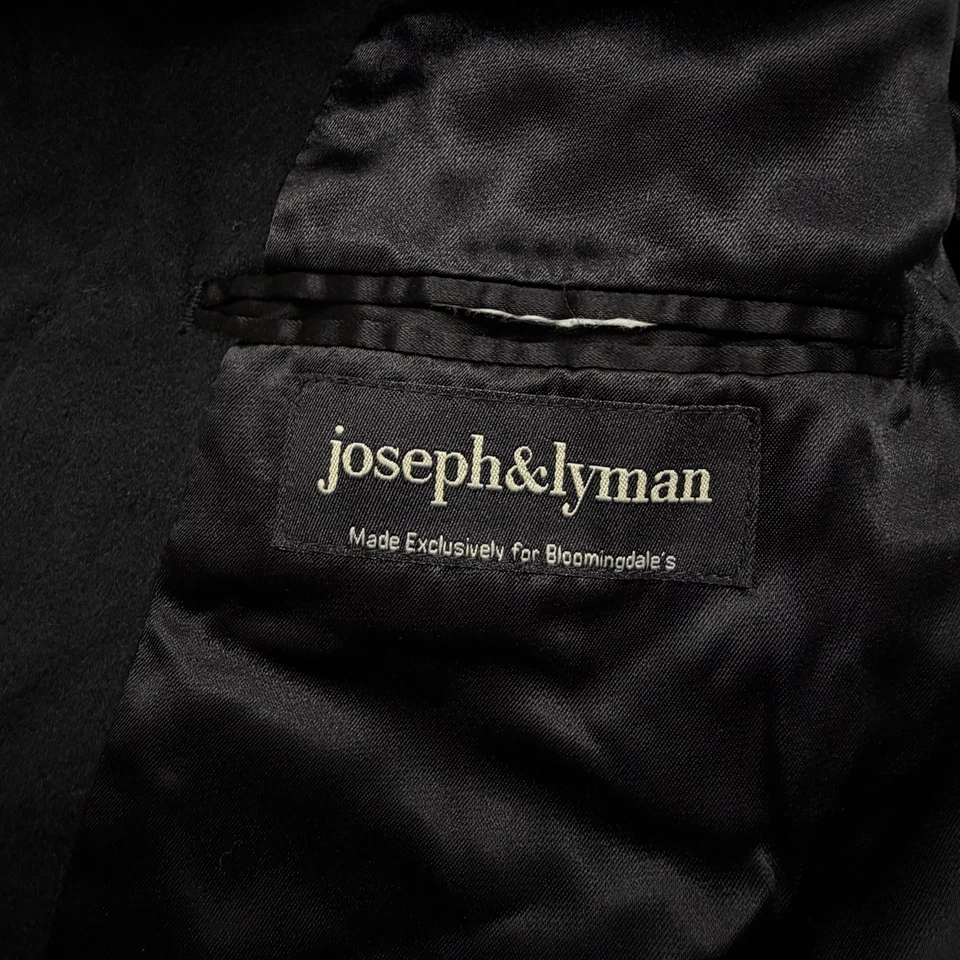 Abrigo largo Joseph & Lyman para hombre pequeño negro 100 % cachemir Bloomingdale's Foto 4 de 4