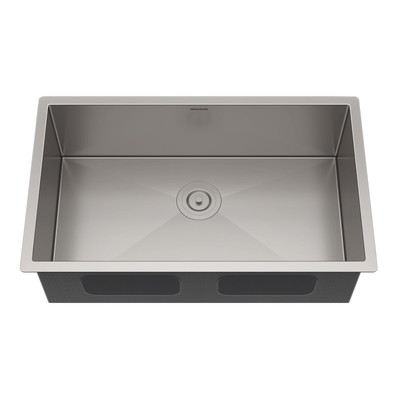 MENSARJOR Undermount Kitchen Sink, 304 Stainless Steel Round Corner Single Bo...