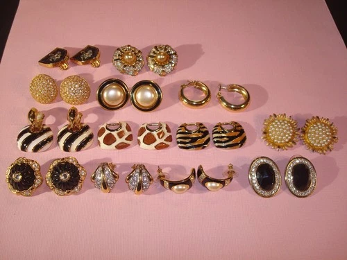 ESTATE LOT(13pr) EARRINGS J.RIVERS,KJL ,HOBE,MONET,NAPIER,KRAMER,HALBE,All Sign.