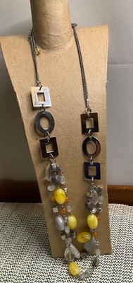Lia Sophia  Lemoncello  Multi-Strand Necklace w/Crystal & Resin Beads