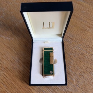 VGC vintage Dunhill green malachite Rollagas lighter