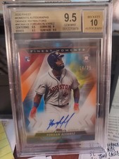 2020 Finest Moments Autographs Yordan Alvarez Orange Refractor /25 BGS 9.5 Au 10