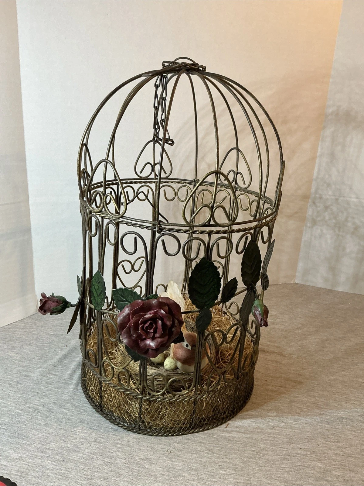 Vintage Decorative Wire Bird Cage Approx. 15 Inches High