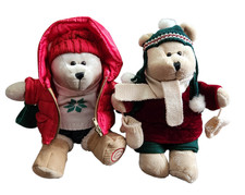 Lot of 2 Starbucks Coffee Co. 10" Plush Bearista Bears Winter Holiday 2005-2006