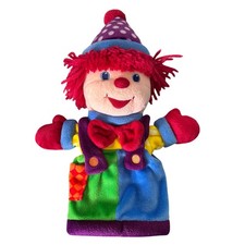 VTG Gymboree Clown Puppet Primary Colors Toy Plush Stuffed Animal Classroom