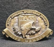 WG01160 VINTAGE 1970s  BASS ANGLERS SPORTSMAN SOCIETY  LIFE MEMBER BELT BUCKLE