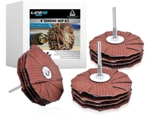 4" Sanding Mop Kit, Moulding Flap Sander Wheel for Drill Press, Sander Brush