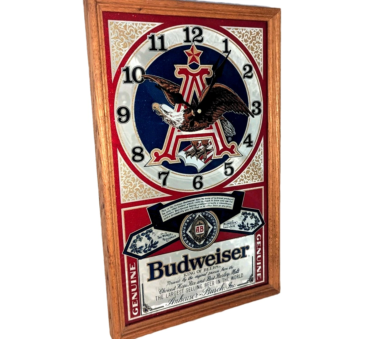 Vintage Beer Sign Clock In Collectible Budweiser Signs & Tins for