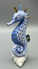 Herend Figurine - Seahorse - Blue Fishnet