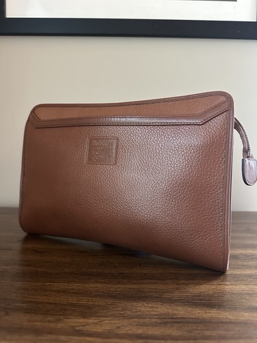 Burberry Brown Leather Vintage Clutch