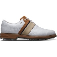 NEW Mens FootJoy DryJoys Premiere PACKARD Golf Shoes, Size 9.5 M, WHITE/KHAKI