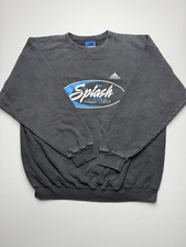 Vintage Adidas Sweatshirt Mens Large Gray Fleece Crewneck Splash Graphic USA