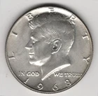 1968 D KENNEDY HALF DOLLAR SILVER .400 UNITED STATES DENVER FIFTY CENT .50¢ COIN