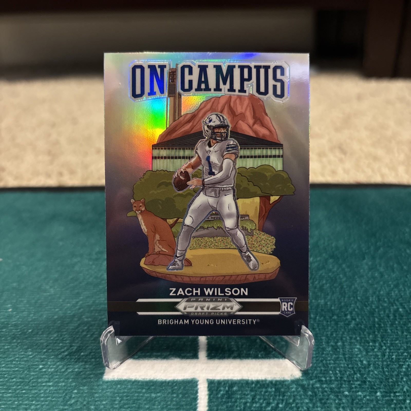 2021 Panini Prizm Draft Picks - Zach Wilson Rookie ON CAMPUS CASE HIT SSP BYU 🔥
