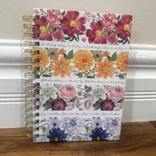 PUNCH STUDIO SPIRAL JOURNAL NOTEBOOK 250 LINED PAGES FLORAL FLOWERS 50415 NEW
