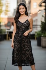 NSR Women Black Lace Dress MEDIUM