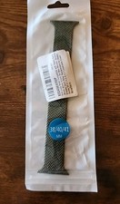 Braided Stretchy Sport Strap Solo Loop Green Medium 38mm 40mm 41mm iWatch Band