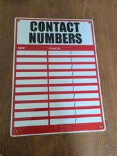 Contact Numbers Dry Erase Board 14.5X10.5"