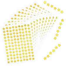 50 Tiny Gold Star Stickers - 0.3" Diameter Reward Stickers - 5400 Sheets