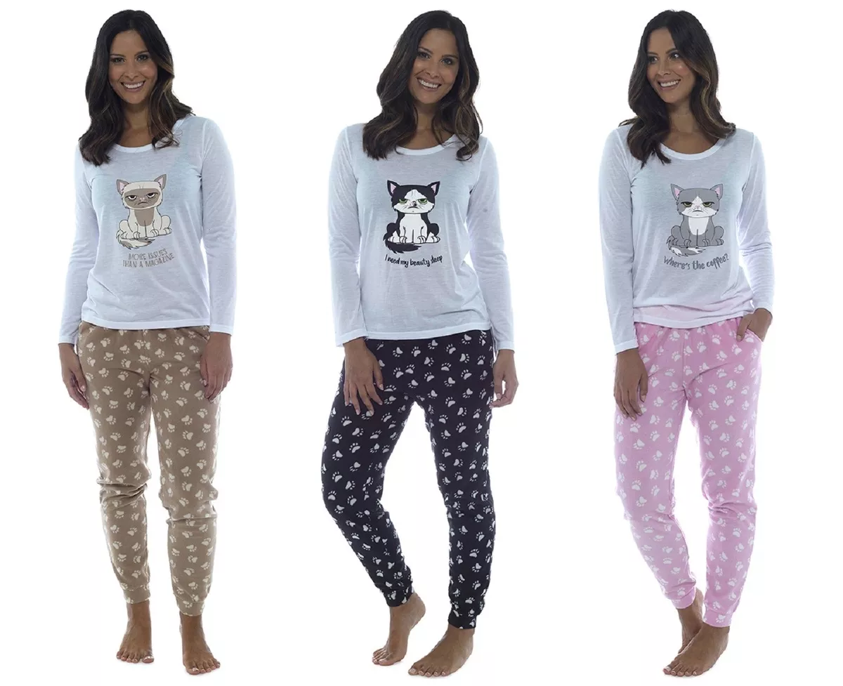 Fleece cat pyjamas clearance