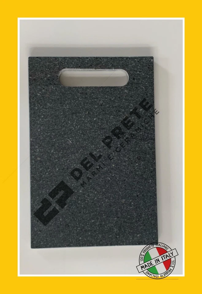 TAGLIERE in PIETRA LAVICA MARMO 30x20x1cm OLLARE NERO No Legno Acciaio DA CUCINA - Immagine 3 di 4