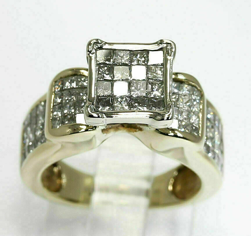 2.75Ct Simulated Diamond Engagement Ring 14k Yellow Gold Pated Silver