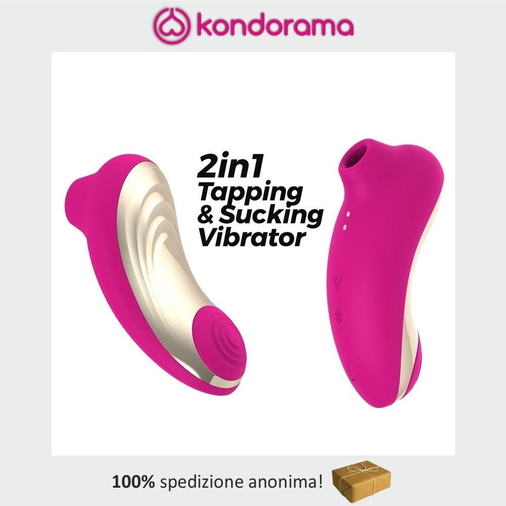 Succhia clitoride in silicone vibratore con tapping e sucking ricaricabile USB