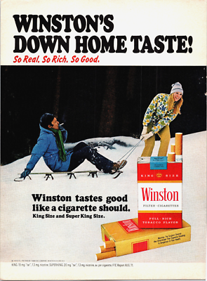 cigarettes that taste good Vintage 1972 Winston Cigarettes Taste Good Like A Cigarette Should  Advertisement