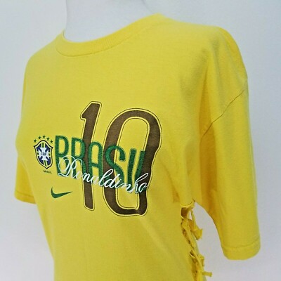 NIKE RONALDINHO Brazil T-Shirt Soccer Futbol CBF Fringe Unisex