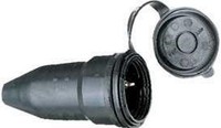 Brennenstuhl Schutzkontakt-Gummikupplung Ersatzkupplung 230V/16A IP44 Schwarz