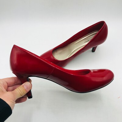 Comfort Plus By Predictions Red Patent Leather Heels 8 
