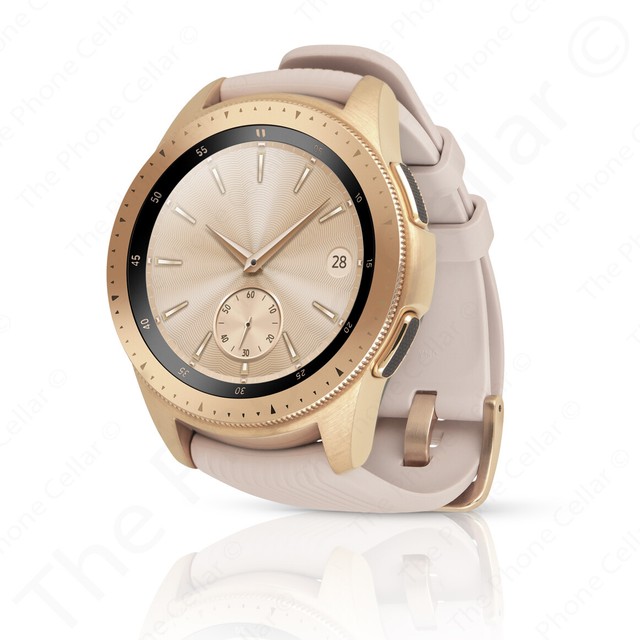 Samsung Galaxy Watch 42mm Rose Gold Stainless Steel Case Pink Classic Buckle - (SM-R810NZDAXAR