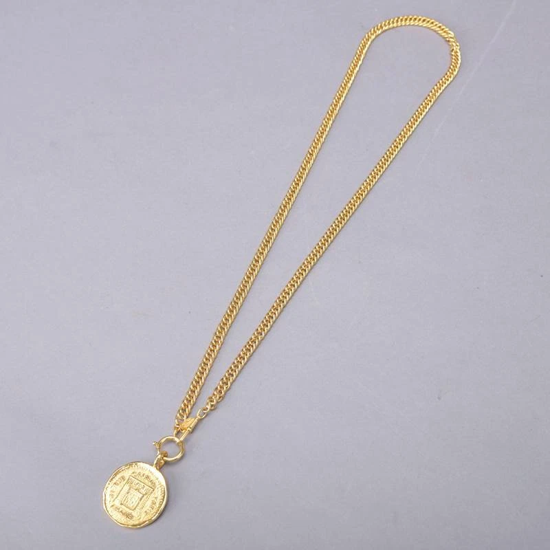 Collana CHANEL Catena Monete Logo CC 31 RUE CAMBON Oro 86cm 3 5cm×4cm Donna