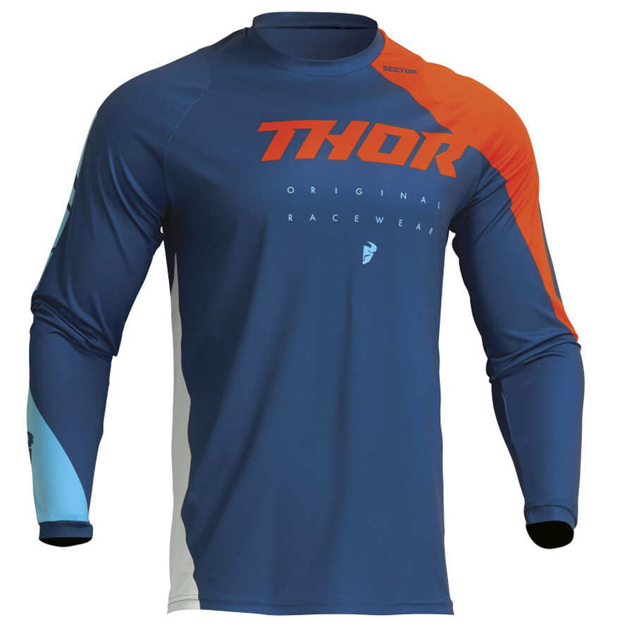THOR SECTOR MOTOCROSS MX BIKE JERSEY - EDGE GREY YELLOW RED