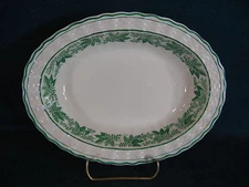 Copeland Spode Valencia Green Oval 9" Vegetable Serving Bowl