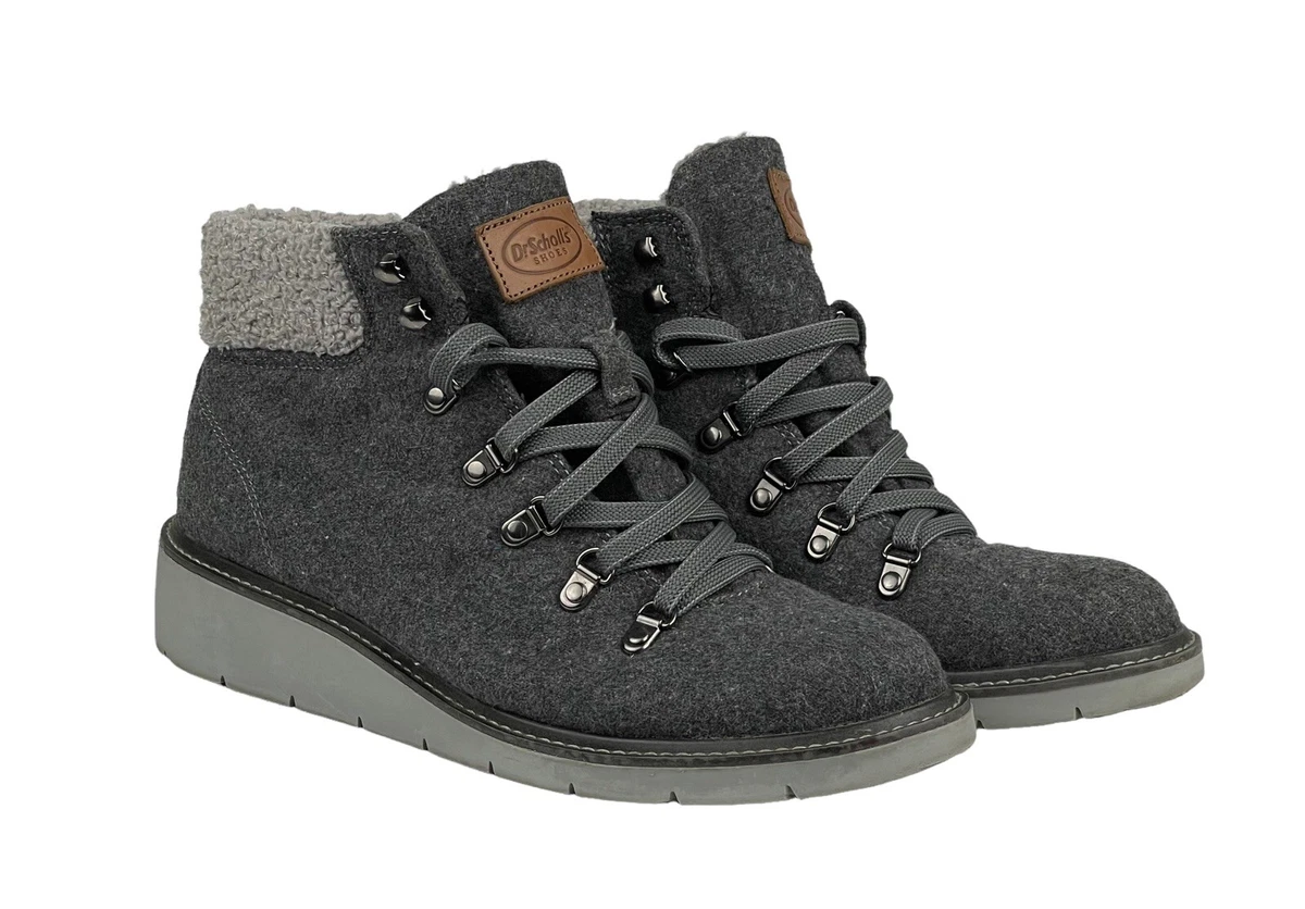 Dr Scholl s Sentinel Boots Gray Women s Size 8 Bootie Lace Up
