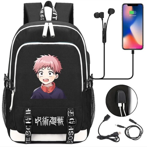 Jujutsu Kaisen Backpacks Book Schoolbag USB Charge Port Laptop Shoulder bag - Picture 41 of 44