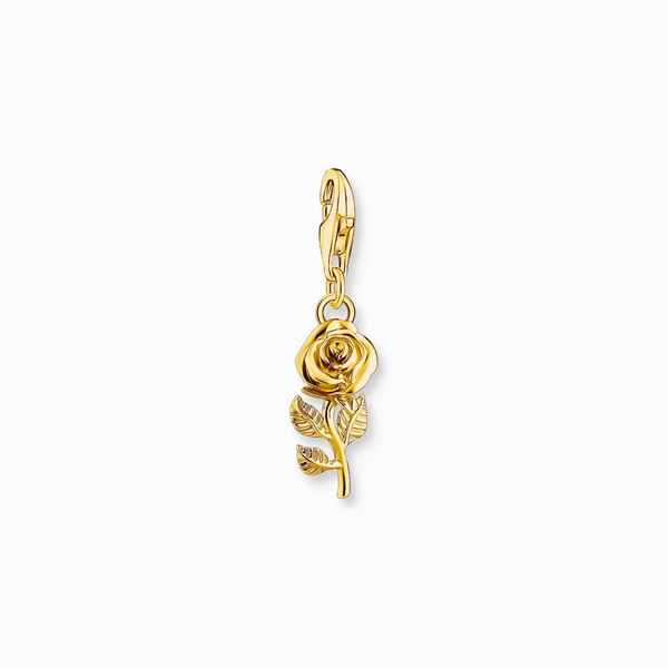 Thomas Sabo Charm AnhäNger Rose 925 Sterlingsilber Vergoldet Damen 2077-413-39-image