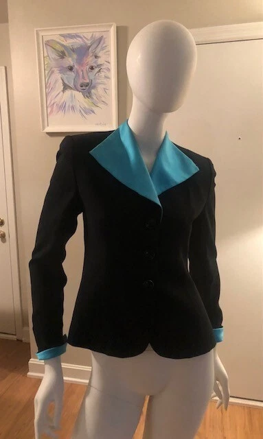 Blue blazer clearance with black trim