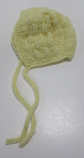 Hand Knit - Yellow Baby Bonnet