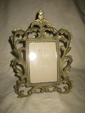 Larson Juhl Solid Brass Picture Frame for 3 1/2" x 5" Photos 9 1/2" Tall Ornate