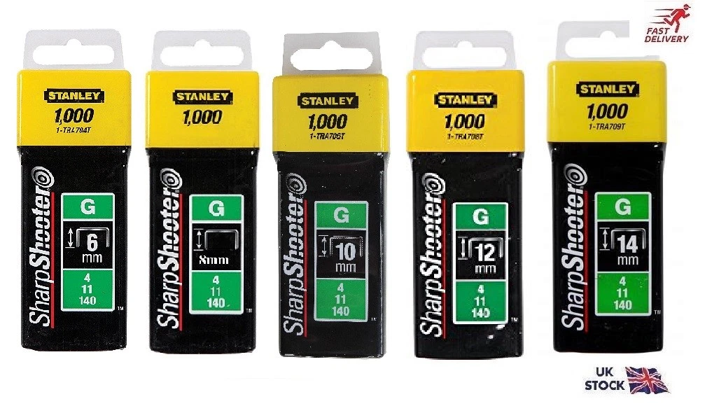 Stanley Heavy Duty Staples 6MM 8MM 10MM 12MM 14MM 1000