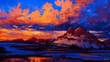 Landscape aenami artstation mountains clouds nature Custom Gaming Mat Desk